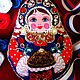 Заказать  Россиянка Хлебосольная Ручная вышивка Подвесной декор. Татьяна Мусатова Вкусная вышивка. Ярмарка Мастеров. . Матрешки Фото №3