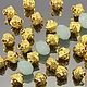 Бусины металлические литые биконической формы Юла в тибетском стиле с покрытием имитирующим светлое золото для сборки украшений комплектами по 10 бусин