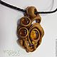 Wood pendants with amber. Pendant. Woollywood_woodcarving. My Livemaster. Фото №5