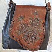 Сумки и аксессуары handmade. Livemaster - original item Author`s bag made of leather Pine fragrance. Handmade.