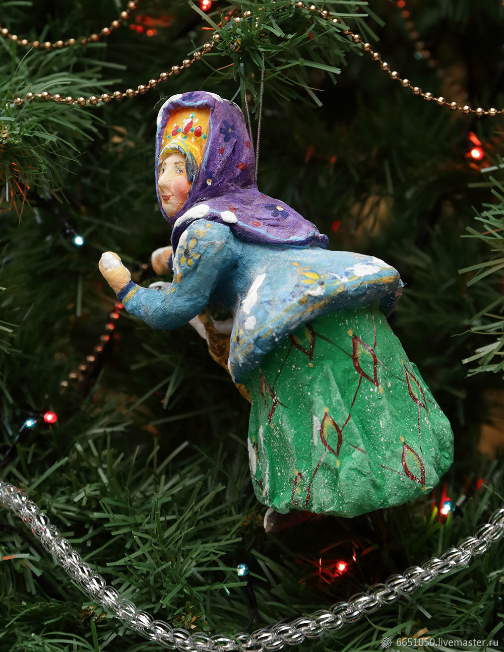 Ватная ёлочная игрушка Бабушка с гусем в интернет-магазине Ярмарка ...