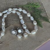 Украшения handmade. Livemaster - original item Set with biwa pearls.. Handmade.