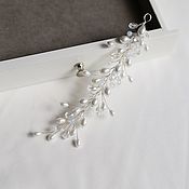 Свадебный салон handmade. Livemaster - original item Decoration in the bride`s hairstyle, pearl twig with opal. Handmade.