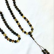 Украшения handmade. Livemaster - original item Buddhist rosary beads made of natural solid amber of green color. Handmade.