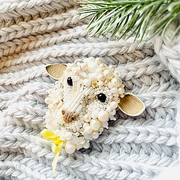 Украшения ручной работы. Ярмарка Мастеров - ручная работа Брошь «Овечка». Handmade.