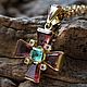 Cross with tourmaline, emerald and topaz, Cross, Odessa,  Фото №1
