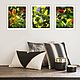 Three Photo paintings for the interior, Green Leaves Triptych. Fine art photographs. Rivulet Photography (rivulet). Online shopping on My Livemaster.  Фото №2