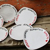 Посуда handmade. Livemaster - original item The plate is curved with the inscription Rats must stick together. Handmade.