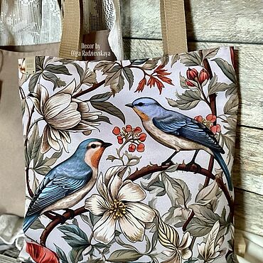 Сумки ручной работы. Ярмарка Мастеров - ручная работа Сумка-шоппер “Birds”. Handmade.
