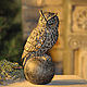 Owl figurine on a ball Antique with gold Christmas New Year. Figurines. Decor concrete Azov Garden. Online shopping on My Livemaster.  Фото №2