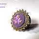 Embroidered ring 'Bouton d'or'(3), Rings, Moscow,  Фото №1