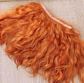 Материалы для творчества handmade. Livemaster - original item Mohair tress (cognac) (Hair for dolls). Handmade.