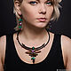 Necklace and earrings with malachite malachite, Necklace, Ekaterinburg,  Фото №1