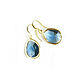 Dark blue earrings 'Element' gold-plated earrings, jewelry. Earrings. Irina Moro. My Livemaster. Фото №4