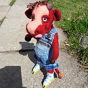 Куклы и игрушки handmade. Livemaster - original item Bull on roller skates. Handmade.
