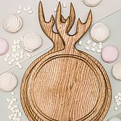 Посуда handmade. Livemaster - original item Set of round boards with horns 25 and 30 cm, color 