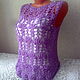 Lightweight vest t-shirt 'Flower garden' handmade. Vests. hand knitting from Galina Akhmedova. My Livemaster. Фото №4