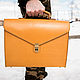 The yellow portfolio,business. Classic Bag. Marik Leather Craft. My Livemaster. Фото №4