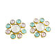 Earrings with chalcedony and quartz, large stud earrings, flower earrings. Earrings. Irina Moro. My Livemaster. Фото №5