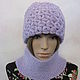 Order Set - a cap with stars and a snood in pale lilac color. Cozy corner (nadejdamoshkina). Livemaster. . Headwear Sets Фото №3