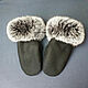 Order Cashmere mittens with arctic fox. National Brand. Livemaster. . Mittens Фото №3