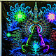 Awesome fluorescent glowing painting 'Depths of Space». Ritual attributes. Fractalika. My Livemaster. Фото №4