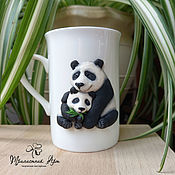 Посуда handmade. Livemaster - original item Mug Mom Panda and Baby. Handmade.