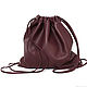 Burgundy soft Leather backpack bag medium Marsala cherry, Backpacks, Moscow,  Фото №1
