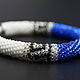 Harness bracelet knitted beaded Greek pattern red blue. Bead bracelet. KOTiYA. My Livemaster. Фото №4