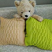 Для дома и интерьера handmade. Livemaster - original item Decorative knitted pillow 40h40 cm Pillowcase for a pillow for the country. Handmade.