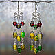 Long large earrings with designer glass beads. Earrings. martynko (designvsego). Online shopping on My Livemaster.  Фото №2