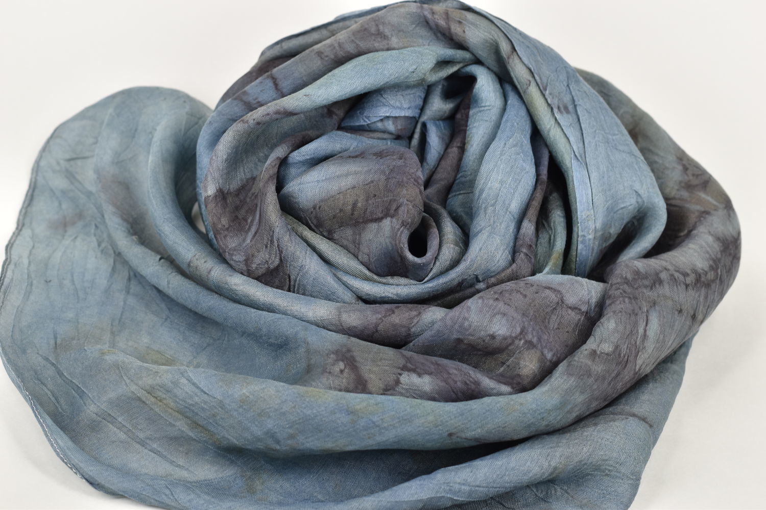 Silk scarf 'Urban jungle' Indigo blue EcoPrint, Scarves, Moscow,  Фото №1