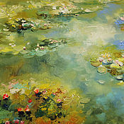 Картины и панно handmade. Livemaster - original item Water Lilies-oil painting. Handmade.