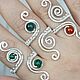 Product Copy Ring Wire Wrap Copper Wire Silver Stones HW0009. Rings. Sunny Silver. Online shopping on My Livemaster.  Фото №2