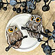 Brooch 'Brown owl with yellow eyes, owl, owl', Brooches, Bryukhovetskaya,  Фото №1