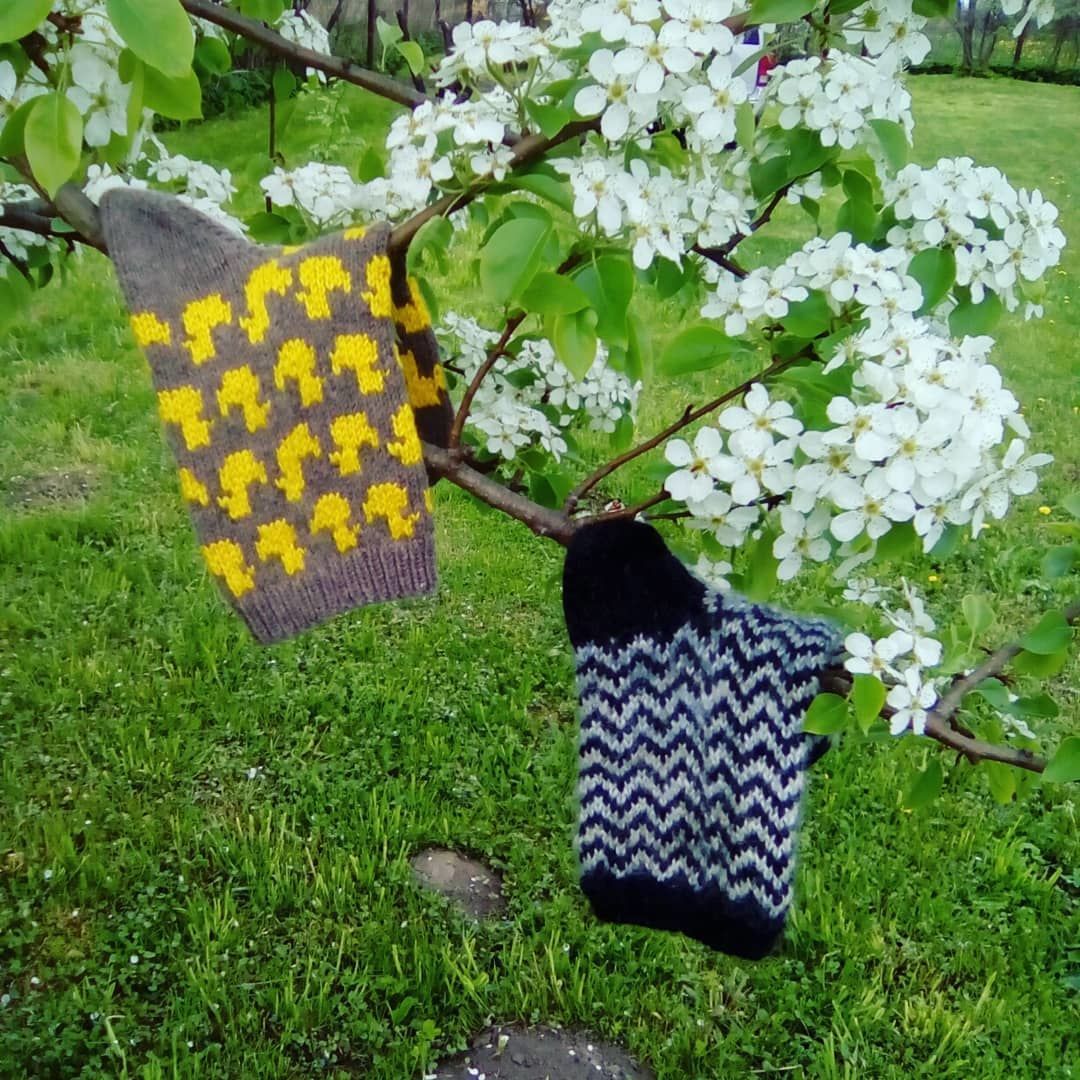 Вязаные носки с утятами носки с уточками в интернет-магазине Ярмарка ...