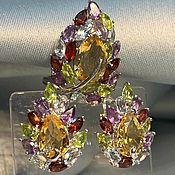 Украшения handmade. Livemaster - original item Phoenix jewelry set with citrines and gems. Handmade.