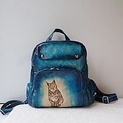 Сумки и аксессуары handmade. Livemaster - original item Custom-made leather backpack with engraving and painting for Tatiana.. Handmade.