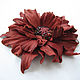 Jewelry made of leather.Flower brooch hair clip FANTASY . Brooches. Irina Vladi. My Livemaster. Фото №5
