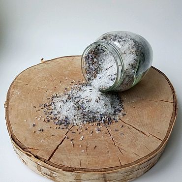 Косметика ручной работы. Ярмарка Мастеров - ручная работа Соль для ванны с цветами лаванды "Лаванда".. Handmade.