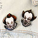 Brooches portrait ' Stephen king, IT IT, clown, white, brooch'. Brooches. greenfox-23. My Livemaster. Фото №6