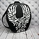 Leather backpack with applique 'the White Phoenix', Backpacks, Moscow,  Фото №1