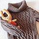  Knitted children's sweater with braids brown. Sweaters and jumpers. Knit for you (Irina). My Livemaster. Фото №4