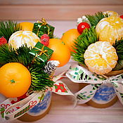 Косметика ручной работы handmade. Livemaster - original item Bouquet of tangerines in craft pots. Handmade.