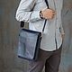 Мужская кожаная сумка планшет "Cordinal" (Тёмно-синяя), Сумка-планшет, Ярославль,  Фото №1