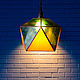 Order Suspended stained glass Geometric Lamp Icosahedron. tiffanarium (Tiffanarium). Livemaster. . Ceiling and pendant lights Фото №3
