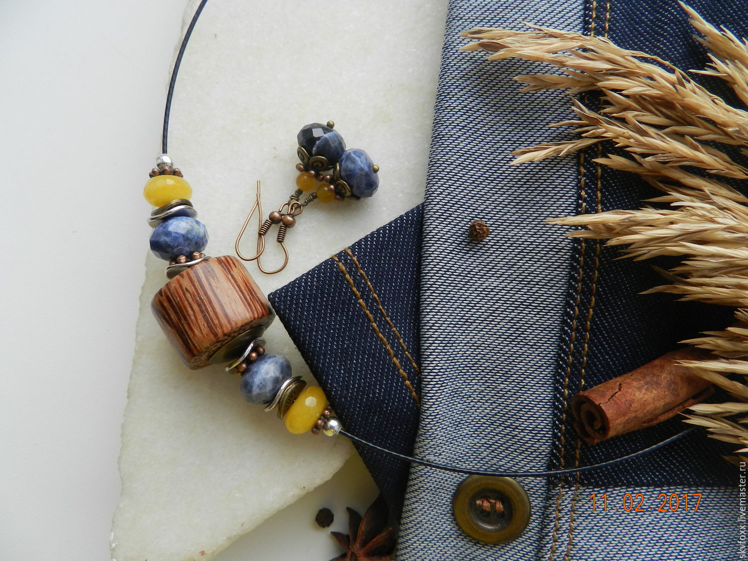 "Jeans. Mini" комплект (чокер+серьги), Комплект браслетов, Магнитогорск,  Фото №1