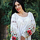 Elegant blouse with hand embroidery ' Magic of summer', Blouses, Vinnitsa,  Фото №1