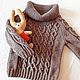 Order  Knitted children's sweater with braids brown. Knit for you (Irina). Livemaster. . Sweaters and jumpers Фото №3