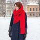 Red scarf with tassels. Scarves. SweetMarket. My Livemaster. Фото №6